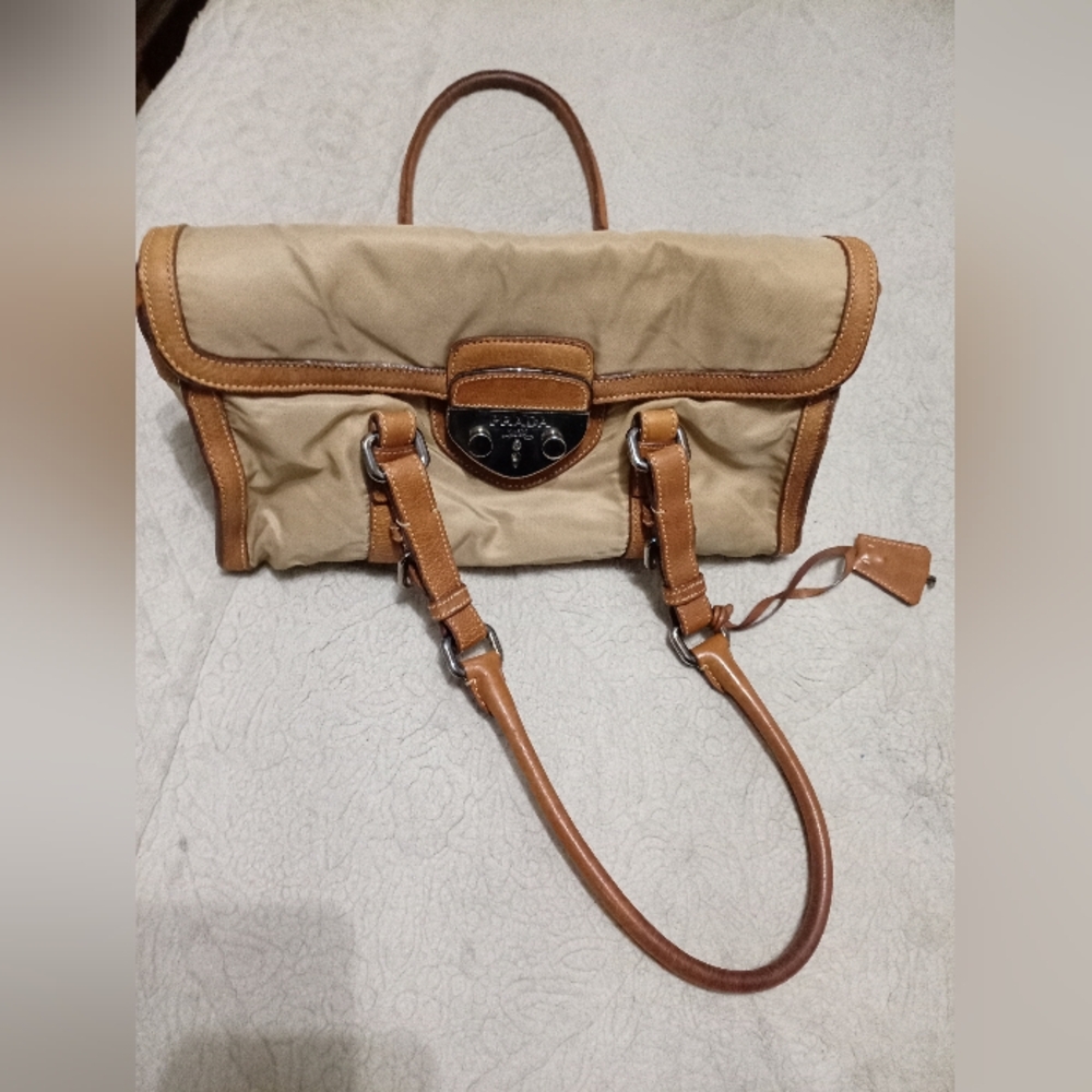 Prada Tan Leather Satchel Handbag